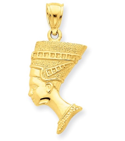 Details about   Real 10kt Yellow Gold 3-D Nefertiti Pendant 