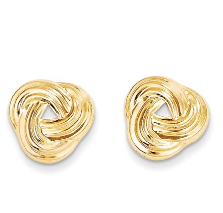 14K Yellow Gold Love Knot Post Earrings - Waller & Company Jewelers