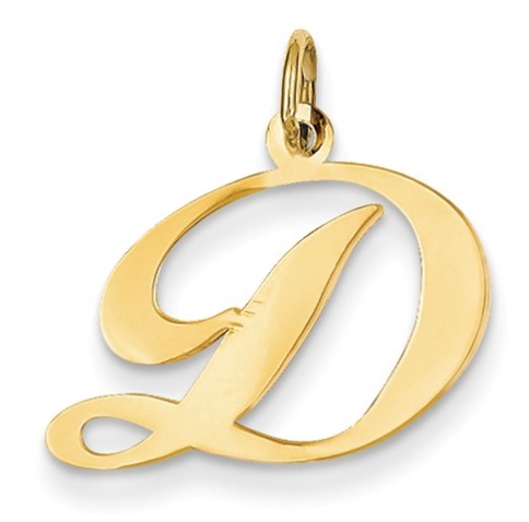 14K Yellow Gold Initial Pendant - Waller & Company Jewelers