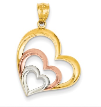 14K Two-Tone and Rhodium Heart Pendant - Waller & Company Jewelers