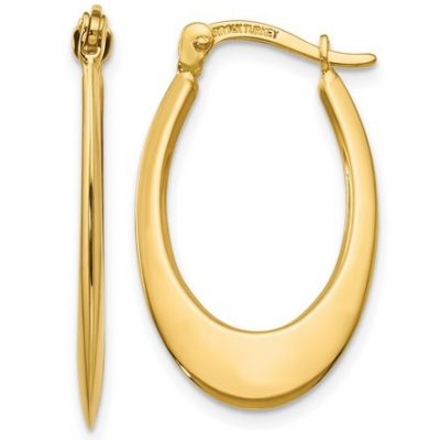 14K Polished Hoop Earrings - Waller & Company Jewelers
