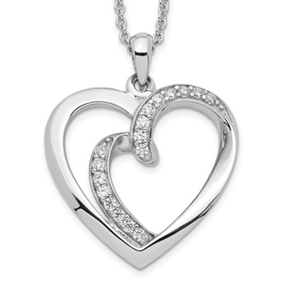 Sentimental Expressions Sterling Silver Rhodium-plated CZ Two Souls ...