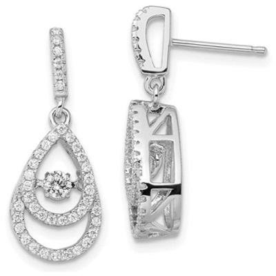 White Ice Sterling Silver Rhodium-plated 18 Inch Chanel-set