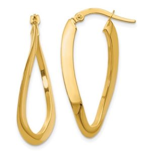 Leslie's 14K Polished Oval Hoop Earrings