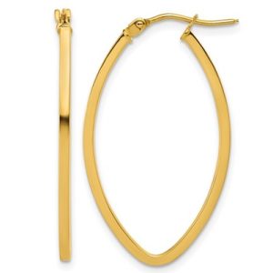 Leslie's 14K Polished Oval Hoop Earrings