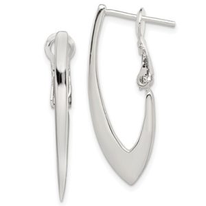 Sterling Silver Tapered Omega Back Hoop Earrings