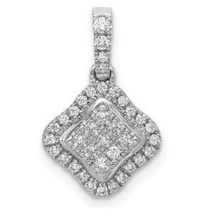 14k White Gold 1/4 ct. Diamond Cluster Pendant