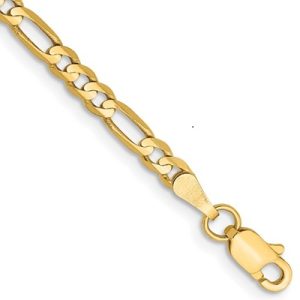 Leslie's 14k 8 Inch 3mm Concave Open Figaro Chain
