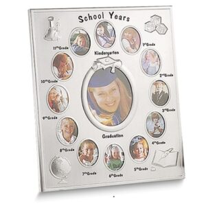 Silver-plated School Years Frame 12 1.75 Photos and 1 3.5x4 Photo